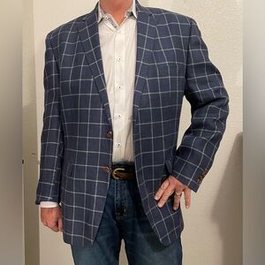Ralph Lauren Navy Checkered Blazer